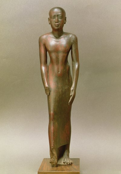 Statua di un uomo in piedi da Late Period Egyptian